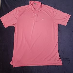 Peter Millar Pink Polo Shirt Men Solid Summer Comfort (Size Large) (2-A)